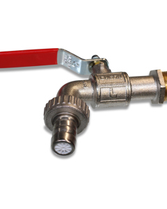 Ball valve w/nozzle 3/4"m